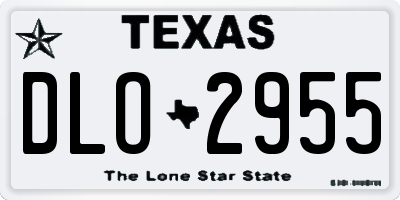 TX license plate DLO2955