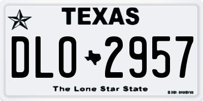 TX license plate DLO2957
