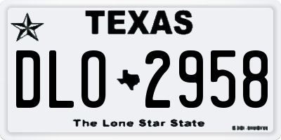 TX license plate DLO2958
