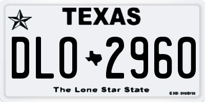 TX license plate DLO2960