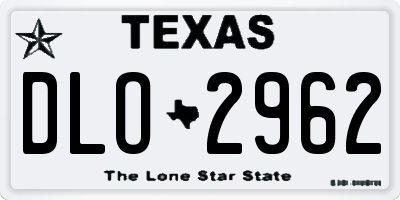 TX license plate DLO2962