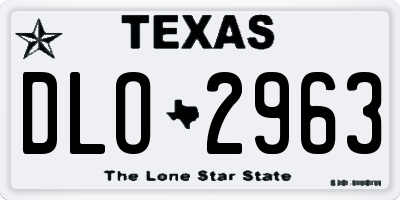 TX license plate DLO2963