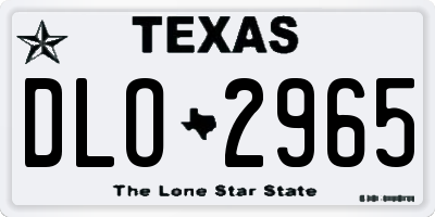 TX license plate DLO2965