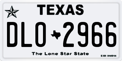 TX license plate DLO2966