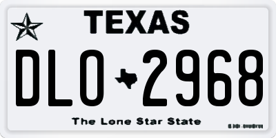 TX license plate DLO2968