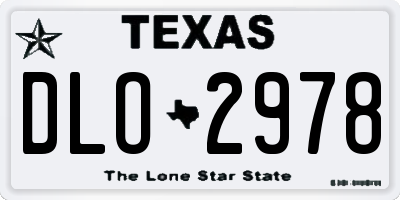 TX license plate DLO2978
