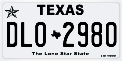 TX license plate DLO2980