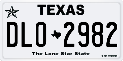 TX license plate DLO2982