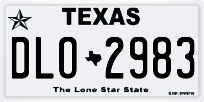 TX license plate DLO2983
