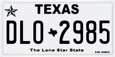 TX license plate DLO2985