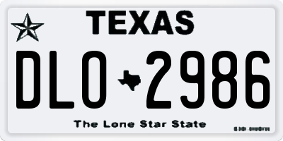 TX license plate DLO2986