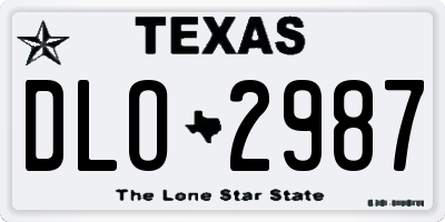 TX license plate DLO2987