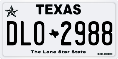 TX license plate DLO2988