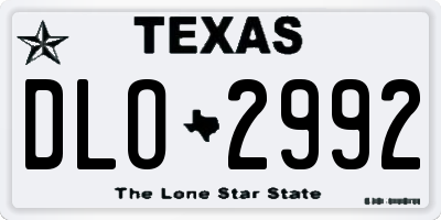 TX license plate DLO2992