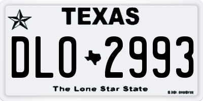 TX license plate DLO2993