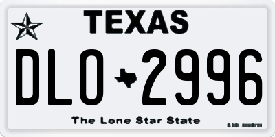 TX license plate DLO2996