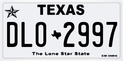 TX license plate DLO2997