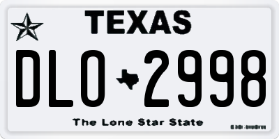 TX license plate DLO2998