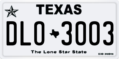 TX license plate DLO3003