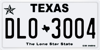 TX license plate DLO3004