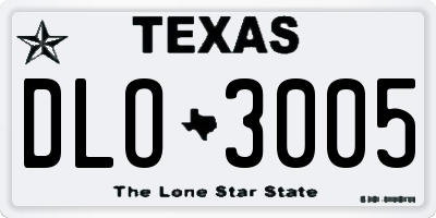 TX license plate DLO3005