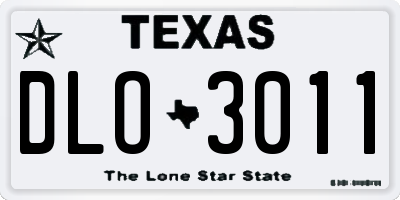 TX license plate DLO3011
