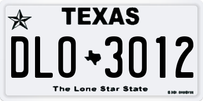 TX license plate DLO3012