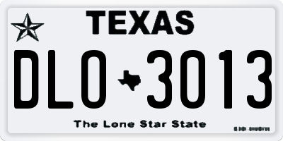 TX license plate DLO3013