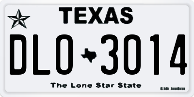 TX license plate DLO3014