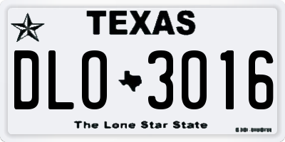 TX license plate DLO3016