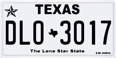 TX license plate DLO3017