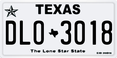 TX license plate DLO3018
