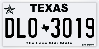 TX license plate DLO3019