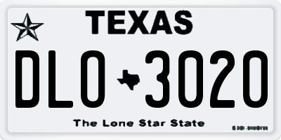 TX license plate DLO3020