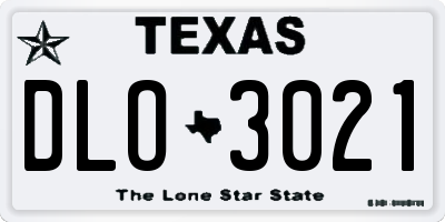 TX license plate DLO3021