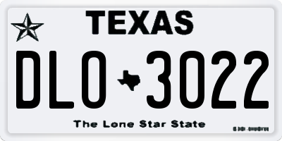 TX license plate DLO3022