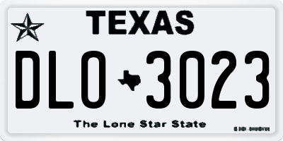 TX license plate DLO3023