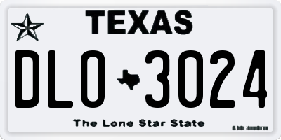 TX license plate DLO3024