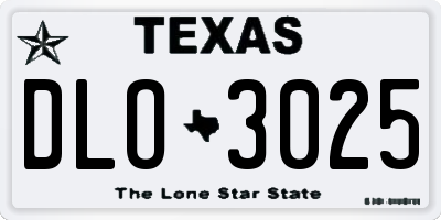 TX license plate DLO3025