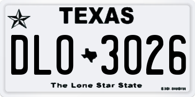 TX license plate DLO3026