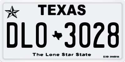 TX license plate DLO3028