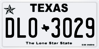TX license plate DLO3029