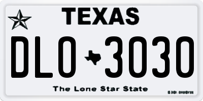 TX license plate DLO3030