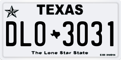 TX license plate DLO3031