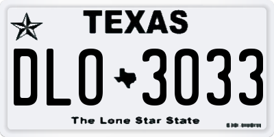 TX license plate DLO3033