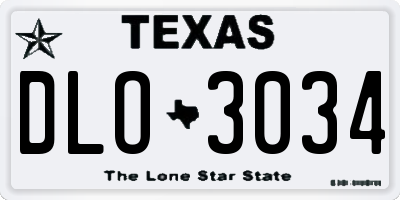 TX license plate DLO3034