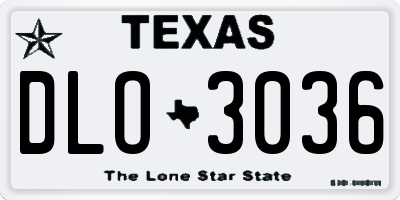 TX license plate DLO3036