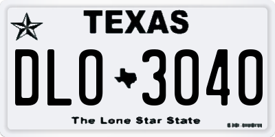 TX license plate DLO3040