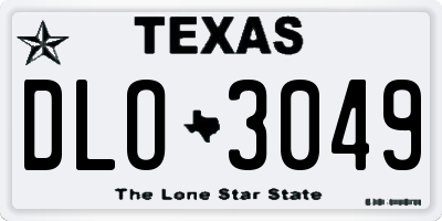 TX license plate DLO3049
