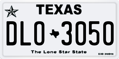TX license plate DLO3050